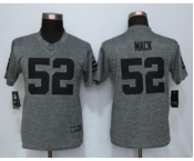 Women Nike Oakland Raiders #52 Khalil Mack Stitched Gridiron Limited Gray