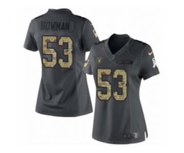 Women Nike Oakland Raiders #53 NaVorro Bowman Limited Black 2016 Salute to Service NFL Jersey