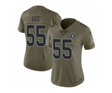 Women Nike Oakland Raiders #55 Marquel Lee Limited Olive 2017 Salute to Service NFL Jersey