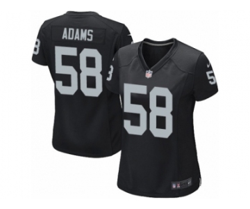 Women Nike Oakland Raiders #58 Tyrell Adams Game Black Team Color NFL Jersey