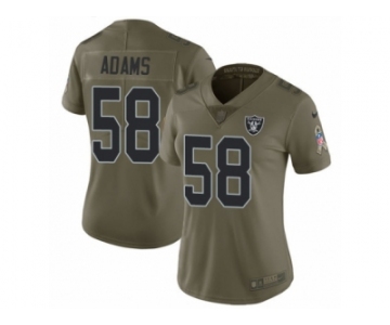 Women Nike Oakland Raiders #58 Tyrell Adams Limited Olive 2017 Salute to Service NFL Jersey