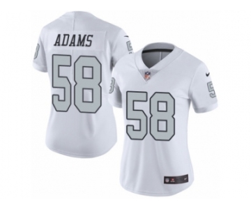 Women Nike Oakland Raiders #58 Tyrell Adams Limited White Rush Vapor Untouchable NFL Jersey