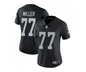 Women Nike Oakland Raiders #77 Kolton Miller Black Team Color Stitched NFL Vapor Untouchable Limited Jersey