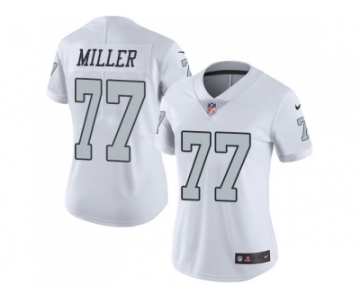 Women Nike Oakland Raiders #77 Kolton Miller White Stitched NFL Limited Rush Jersey