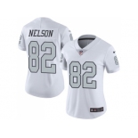 Women Nike Oakland Raiders #82 Jordy Nelson White Stitched NFL Limited Rush Jersey