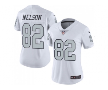 Women Nike Oakland Raiders #82 Jordy Nelson White Stitched NFL Limited Rush Jersey