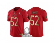 Women Oakland Raiders #52 Khalil Mack AFC 2017 Pro Bowl Red Gold Limited Jersey