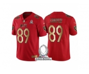 Women Oakland Raiders #89 Amari Cooper AFC 2017 Pro Bowl Red Gold Limited Jersey