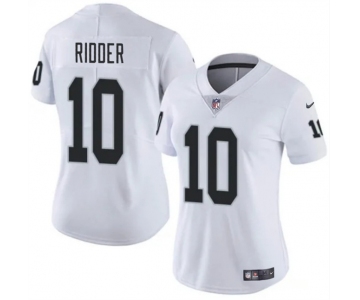 Women's Las Vegas Raiders #10 Desmond Ridder White Vapor Stitched Jersey