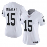 Women's Las Vegas Raiders #15 Gardner Minshew II White Vapor Stitched Jersey