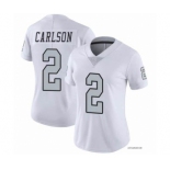 Women's Las Vegas Raiders #2 Daniel Carlson White Color Rush Limited Stitched Jersey