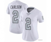 Women's Las Vegas Raiders #2 Daniel Carlson White Color Rush Limited Stitched Jersey