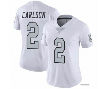 Women's Las Vegas Raiders #2 Daniel Carlson White Color Rush Limited Stitched Jersey