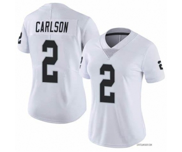 Women's Las Vegas Raiders #2 Daniel Carlson White Vapor Untouchable Limited Stitched Jersey(Run Small)