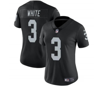 Women's Las Vegas Raiders #3 Zamir White Black Vapor Stitched Jersey