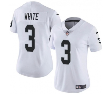 Women's Las Vegas Raiders #3 Zamir White White Vapor Stitched Jersey