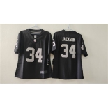 Women's Las Vegas Raiders #34 Bo Jackson Black Vapor Stitched Jersey