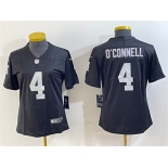 Women's Las Vegas Raiders #4 Aidan O'Connell Black Vapor Untouchable Limited Football Stitched Jersey