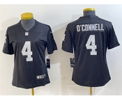 Women's Las Vegas Raiders #4 Aidan O'Connell Black Vapor Untouchable Limited Football Stitched Jersey