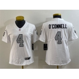 Women's Las Vegas Raiders #4 Aidan O'Connell White Color Rush Limited Football Stitched Jersey