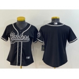 Women's Las Vegas Raiders Blank Black With Patch Cool Base Stitched Baseball Jersey