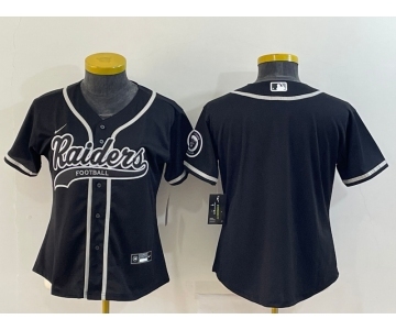 Women's Las Vegas Raiders Blank Black With Patch Cool Base Stitched Baseball Jersey