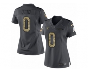 Women's Nike Oakland Raiders #0 Jim Otto Limited Black 2016 Salute to Service NFL Jersey