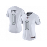 Women's Nike Oakland Raiders #0 Jim Otto Limited White Rush NFL Jersey