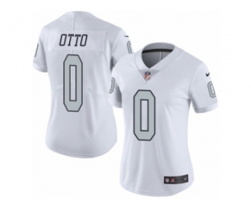 Women's Nike Oakland Raiders #0 Jim Otto Limited White Rush NFL Jersey