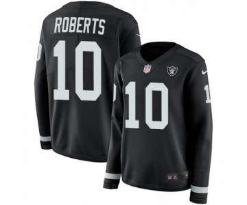 Women's Nike Oakland Raiders #10 Seth Roberts Limited Black Therma Long Sleeve NFL Jersey