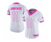 Women's Nike Oakland Raiders #11 Sebastian Janikowski Limited Rush Fashion Pink NFL Jersey