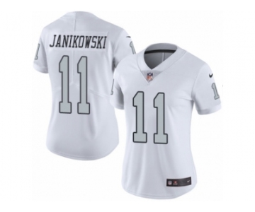 Women's Nike Oakland Raiders #11 Sebastian Janikowski Limited White Rush NFL Jersey