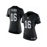 Women's Nike Oakland Raiders #16 George Blanda Limited Black Team Color NFL Jersey