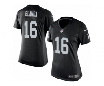 Women's Nike Oakland Raiders #16 George Blanda Limited Black Team Color NFL Jersey