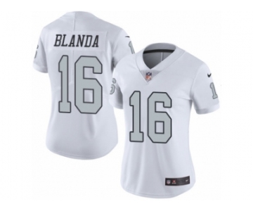 Women's Nike Oakland Raiders #16 George Blanda Limited White Rush NFL Jersey