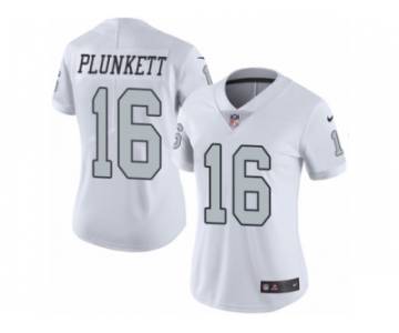 Women's Nike Oakland Raiders #16 Jim Plunkett Limited White Rush NFL Jersey