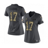 Women's Nike Oakland Raiders #17 Dwayne Harris Limited Black 2016 Salute to Service NFL Jersey