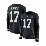 Women's Nike Oakland Raiders #17 Dwayne Harris Limited Black Therma Long Sleeve NFL Jersey