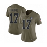 Women's Nike Oakland Raiders #17 Dwayne Harris Limited Olive 2017 Salute to Service NFL Jersey