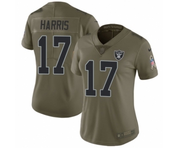 Women's Nike Oakland Raiders #17 Dwayne Harris Limited Olive 2017 Salute to Service NFL Jersey