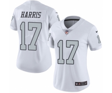 Women's Nike Oakland Raiders #17 Dwayne Harris Limited White Rush Vapor Untouchable NFL Jersey