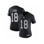 Women's Nike Oakland Raiders #18 Connor Cook Vapor Untouchable Limited Black Team Color NFL Jersey