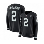 Women's Nike Oakland Raiders #2 AJ McCarron Limited Black Therma Long Sleeve NFL Jersey