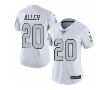 Women's Nike Oakland Raiders #20 Nate Allen Limited White Rush NFL Jersey