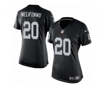 Women's Nike Oakland Raiders #20 Obi Melifonwu Limited Black Team Color NFL Jersey