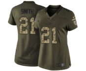 Women's Nike Oakland Raiders #21 Sean Smith Limited Green Salute to Service NFL Jersey