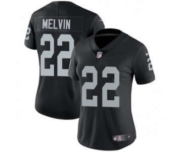 Women's Nike Oakland Raiders #22 Rashaan Melvin Black Team Color Vapor Untouchable Elite Player NFL Jersey