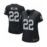 Women's Nike Oakland Raiders #22 Rashaan Melvin Game Black Team Color NFL Jersey