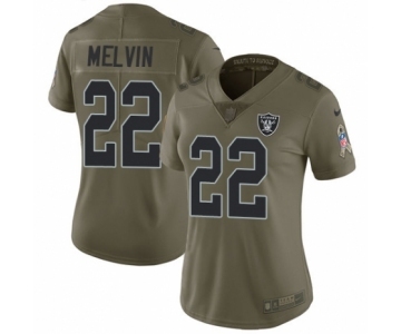 Women's Nike Oakland Raiders #22 Rashaan Melvin Limited Olive 2017 Salute to Service NFL Jersey