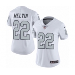 Women's Nike Oakland Raiders #22 Rashaan Melvin Limited White Rush Vapor Untouchable NFL Jersey